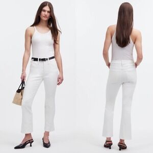 NWT‎ Madewell Kick Out Crop Jeans in Pure White Size 24